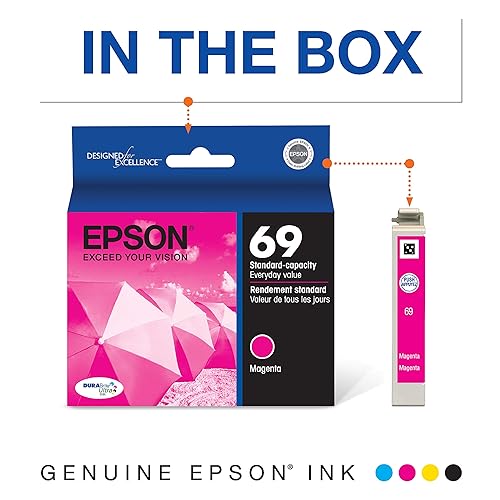 Epson T069320-S T069 DURABrite Ultra Magenta Ink Cartridge, Standard Capacity