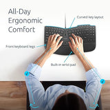 Kensington Pro Fit Ergo KB675 EQ TKL Wired Keyboard, USB-A Connection, Ergonomic Curved Design, Programmable Keys (K75497NA)