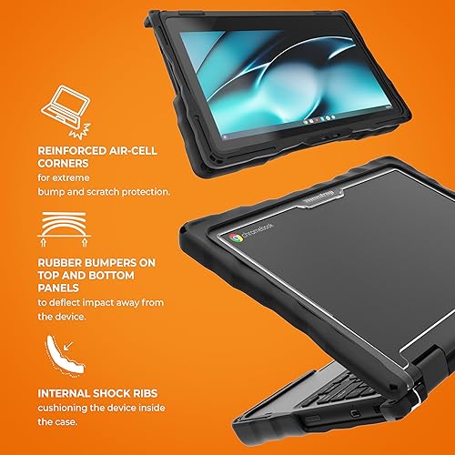 Gumdrop Droptech Hard Shell Laptop Case ONLY Compatible with Dell Chromebook 3120 | 3110 | 3100 (2-in-1) 11.6 inch Rugged Plus Drop Tested Reliable Computer Protection for Kids Student Work Personal 2-in-1 New Black
