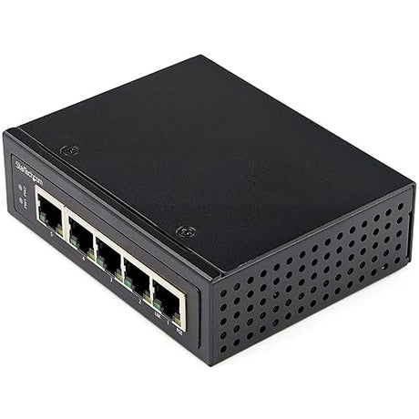 StarTech.com Industrial 5 Port Gigabit PoE Switch - 30W - Power Over Ethernet Switch - Hardened GbE PoE+ Unmanaged Switch - Rugged High Power Gigabit Network Switch IP-30/-40 C to 75 C (IESC1G50UP)