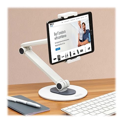 Tripp Lite Full-Motion Flexible Long-Arm Desktop Mount Smartphones and Tablets - Mounts Apple iPhone, iPad, Android, Samsung & More - Supports 4.7” to 12.9” Device Mount, 5-Year Warranty (DMTBD413) Full-Motion Long-Arm