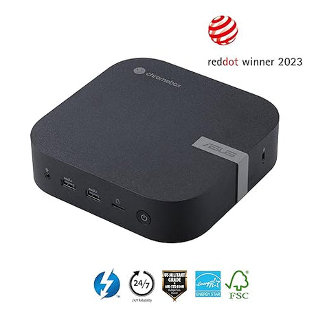 ASUS Chromebox 5 with Intel® Celeron 7305 Processor, 4GB Memory, M.2 128G NVMe SSD, Dual HDMI, one DP, Gigabit LAN, WiFi 6E, Thunderbolt ™ 4, Wireless Charger, VESA Mount,Black Celeron With Wireless Charging CHROMEBOX5-SC017UN-WC