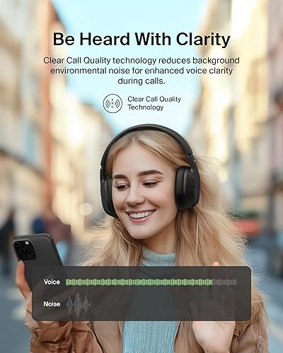 Belkin SoundForm Isolate Noise-Cancelling Over-Ear Headphones, Hybrid Active Noise-Cancelling, Wireless, Bluetooth w/ 60H Playtime, Deep Bass, CloudCushion Ear Cups for Travel, Home, or Office - Black