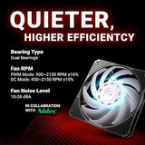 XPG Vento Pro High Performance PWM Computer Case Fan 120mm: 10-28 dBA Fan Noise - 4 Pin Connector - 75 CFM Max Air Flow - Double Ball Bearing - 120 x 120 x 25mm - 5 Yr Warranty