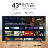 Supersonic Smart SC-4350GTV 43-inch FHD DLED TV with Google Assistant, ATSC/NTSC, HDMI, WiFi, USB Input, 1080p Resolution,16.7M Colors, 60Hz Refresh Rate, Energy-Efficient, Bluetooth, Remote Control SC-4350GTV– 43” Smart TV