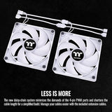 Thermaltake CT120 ARGB Sync PC Cooling Fan White (2-Fan Pack), 5V Motherboard Sync, 16.8 Million Colors 9 Addressable LEDs, 120 mm Hydraulic Bearing Case/Radiator Fan, CL-F153-PL12SW-A ARGB 120mm White