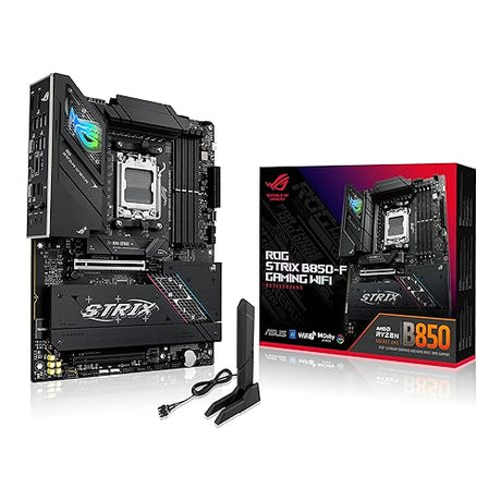 ASUS ROG Strix B850-F Gaming WiFi AMD AM5 B850-F ATX Motherboard 16+2+2 Power Stages, AI PC, DDR5 AEMP, WiFi 7, 4X M.2, PCIe® 5.0, Total Support of 19 USB, 20Gbps Type-C®, AI Networking II, Aura Sync