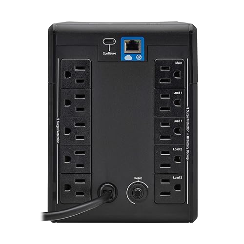 Eaton Tripp Lite Series Cloud-Connected 750VA UPS Battery Backup & Surge Protector, Remote Management & Monitoring, 500W, 10 Outlets, LCD Screen, Computer UPS, 3-Year Warranty (SMART750LCDTNC)