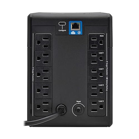 Eaton Tripp Lite Series Cloud-Connected 750VA UPS Battery Backup & Surge Protector, Remote Management & Monitoring, 500W, 10 Outlets, LCD Screen, Computer UPS, 3-Year Warranty (SMART750LCDTNC)