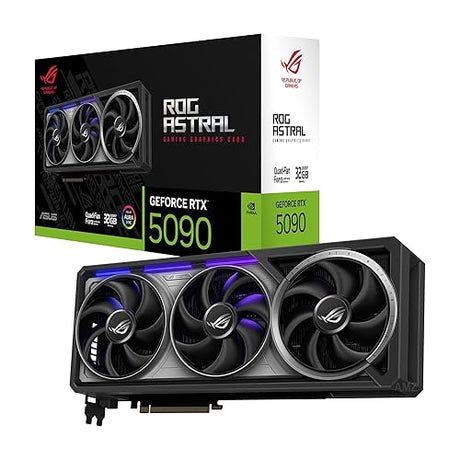 ASUS ROG Astral GeForce RTX™ 5090 Gaming Graphics Card (PCIe® 5.0, 32GB GDDR7, HDMI®/DP 2.1, 3.8-Slot, 4-Fan Design, Axial-tech Fans, Patented Vapor Chamber, Phase-Change GPU Thermal pad) ROG Astral RTX5090