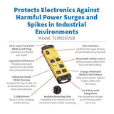 Eaton Tripp Lite Series 8-Outlet Industrial Heavy Duty Power Strip Safety Surge Protector - 2 USB-A Ports, 25 ft. Cord, 1960 Joules, Metal Housing