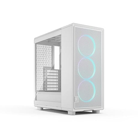 Fractal Design Epoch White RGB - Tempered Glass Clear Tint- High Airflow PC Gaming Case - Mesh Front Panel - Three Momentum 12 RGB Fans Included - Spacious Interior - ATX/mATX/ITX Support White - Rgb Tempered Glass RGB