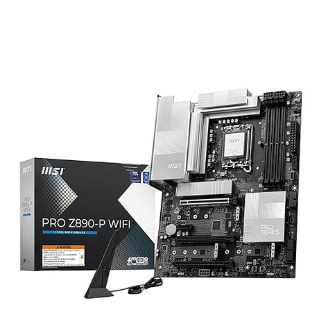 MSI PRO Z890-P WiFi Gaming Motherboard (Supports Core Ultra Series 2 Intel Processors, LGA 1851, DDR5, PCIe 5.0, M.2, SATA, 5Gbps LAN, USB Type-C, Wi-Fi 7, Bluetooth 5.4, Thunderbolt 4, ATX)