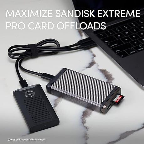 SanDisk Professional PRO-Reader SD and microSD - High Performance Card Reader for SD and MicroSD Cards - SDPR5A8-0000-GBAND, Gray