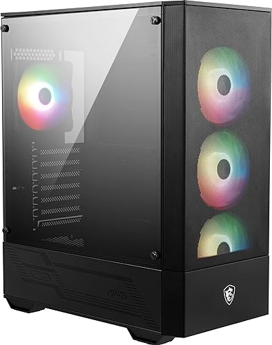 MSI Mid-Tower PC Gaming Case – Tempered Glass Side Panel – 4 x 120mm aRGB Fan – Liquid Cooling Support up to 240mm Radiator x 1 – MAG Forge 112R MAG FORGE 112R (New Model)