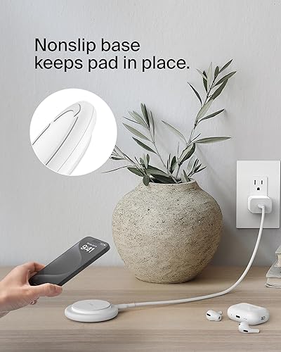 Belkin Magnetic Wireless Charging Pad 15W - MagSafe-Compatible Qi2-Certified Wireless iPhone Charger for Apple iPhone 16, 15, 14 Series, AirPods w/Non-Slip Base, Power Supply Included - White