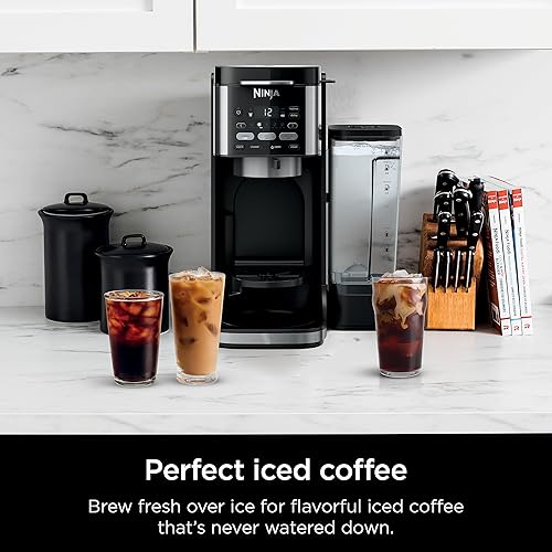 Ninja DualBrew Hot & Iced 12-Cup Coffee Maker, Single-Serve for Grounds & K-Cup Pod Compatible, 3 Brew Styles, 60-oz. Water Reservoir & Carafe, Black, CFP101 (Canadian Version)