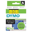 DYMO D1 Labels, 24mm x 7m Roll, Black Print on Yellow, Self-Adhesive Labels for LabelManager Label Printers, Authentic 24 mm x 7 m Black/Yellow