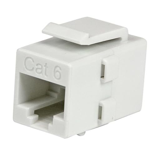 StarTech.com White Cat 6 RJ45 Keystone Jack Network Coupler F/F - RJ45 Coupler - Cat6 Coupler - F/F Cat6 Keystone Jack White Modular (C6KEYCOUPLWH)