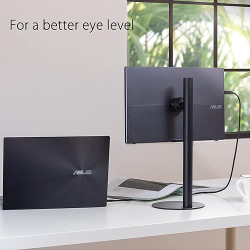 ASUS ZenScreen Stand MTS02D - Ergonomic Stand for Portable Monitors, Tilt, Pivot, Height adjustments, 1/4” Tripod Socket Compatible, Work from Home Setup, Home Office