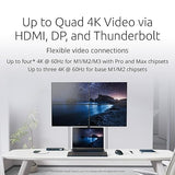 Kensington SD5900T DisplayLink Docking Station Thunderbolt 4, Quad 4K for MacBook Pro/Air M1/M2/M3/M4 with Pro and Max Chipsets, 100W PD, HDMI/DP/TB4, SD/Micro SD Card Slots - Midnight Blue (K35232NA)