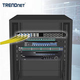 TRENDnet 24-Port Blank Angled Keystone Shielded 1U Patch Panel, TC-KP24SA, STP, Cat6A, Cat5, Cat5e, Cat6, 19” Rackmount Design, Black