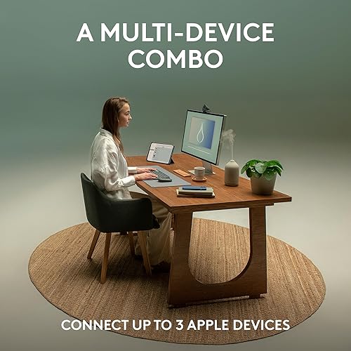 Logitech Pebble 2 Combo for Mac, Wireless Keyboard and Mouse, Slim, Quiet and Portable, Customizable, Bluetooth Mouse and Keyboard, Easy-Switch, for macOS, iPadOS - Tonal Blue Blue Combo