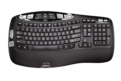 Logitech K350 Wave Ergonomic Keyboard with Unifying Wireless Technology - Black 2009 Model Black