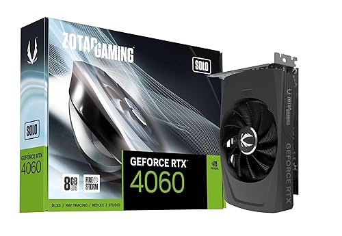 ZOTAC Gaming GeForce RTX 4060 8GB Solo DLSS 3 8GB GDDR6 128-bit 17 Gbps PCIE 4.0 Super Compact Gaming Graphics Card, ZT-D40600G-10L