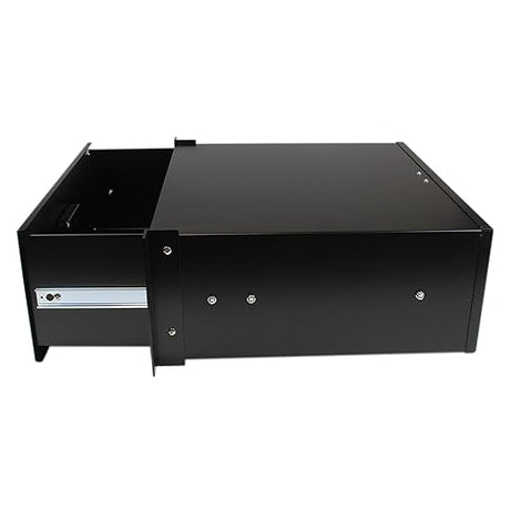 StarTech.com 4U Rack Mount Drawer - 55 lb (25 kg) - 4U Steel Storage Rack Drawer for 19 AV/Sever/Network Equipment Rack or Cabinet (4UDRAWER) Black 14 Inch depth