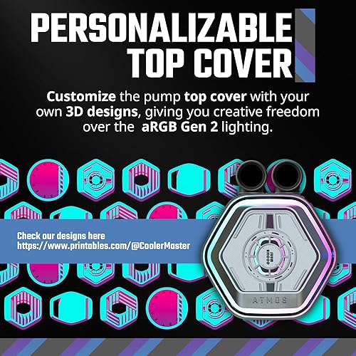 CoolerMaster MasterLiquid 360 Atmos ARGB Close-Loop AIO Liquid Cooler, Customize Pump, Sickleflow Edge PWM Fans, 360mm Radiator, CryoFuze, AMD Ryzen AM5/AM4, Intel LGA1700/1200 (MLX-D36M-A25PZ-R1)