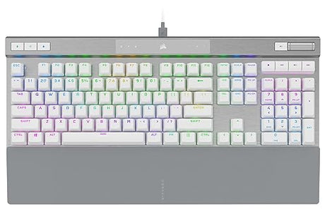 Corsair K70 PRO RGB Optical-Mechanical Gaming Keyboard - OPX Linear Switches, PBT Double-Shot Keycaps, 8,000Hz Hyper-Polling, Magnetic Soft-Touch Palm Rest - NA Layout, QWERTY - White K70 RGB PRO OPX Optical (Linear & Fast) White