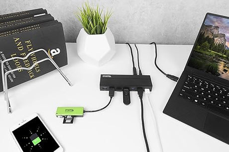 Plugable 7-Port USB 3.0 Hub with 36W Power Adapter - Driverless - Effortlessly Connect Devices and Transfer Data at High Speeds