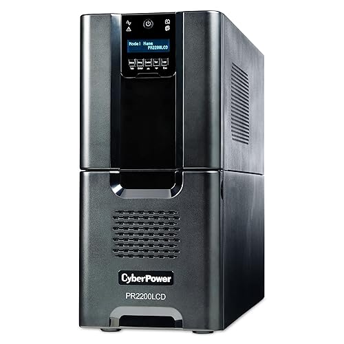 CyberPower PR2200LCD Smart App Sinewave UPS System, 2200VA/1980W, 10 Outlets, AVR, Tower 2200VA UPS System