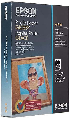 Epson Print Photo Paper Glossy 4inx6in, 100 Sheets