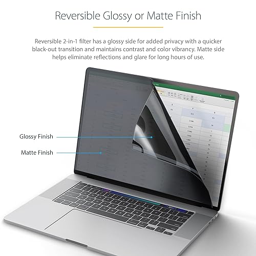 StarTech.com 14-inch 16:10 Touch Privacy Screen, Laptop Security Shield, Anti-Glare Blue Light Filter, Flip-Over