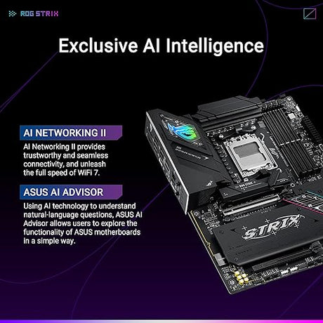 ASUS ROG Strix B850-F Gaming WiFi AMD AM5 B850-F ATX Motherboard 16+2+2 Power Stages, AI PC, DDR5 AEMP, WiFi 7, 4X M.2, PCIe® 5.0, Total Support of 19 USB, 20Gbps Type-C®, AI Networking II, Aura Sync