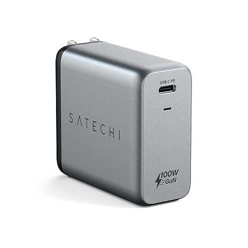 Satechi 100W USB C PD Wall Charger – Powerful GaN Tech – Compatible with 2021 MacBook Pro M1, 2020 MacBook Air, 2022 iPad Air M1, 2021 iPad Pro M1, iPhone 15 Pro Max/15 Pro/15/15 Plus (US)