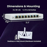 Alta Labs S8-POE 8-Port Cloud-Managed Switch with 4 PoE+ Ports | 60W PoE Budget | Desktop or Wall Mount