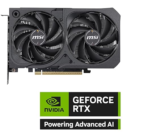 MSI Gaming RTX 5050 8G Shadow 2X OC Graphics Card (8GB GDDR6,128-bit, Extreme Performance: 2617 MHz, DisplayPort x3 2.1a, HDMI 2.1b, NVIDIA Blackwell Architecture)