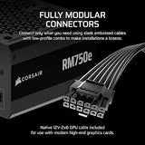 CORSAIR RM750e (2025) Fully Modular Low-Noise ATX Power Supply with 12V-2x6 Cable – ATX 3.1 & PCIe 5.1 Compliant, Cybenetics Gold Efficiency, 105°C-Rated Capacitors, Modern Standby Mode – Black RMe (2025) 750 Watts Black
