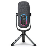 JLab Epic Talk USB Microphone, Black, USB-C Output, Cardioid, Omni, Stereo, and Bi-Directional, 192k Sample Rate, Volume Control, Gain Control, and Quick Mute, 3.5mm AUX, Plug and Play