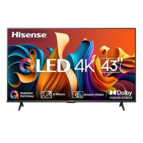 Hisense 43QD6N-43 inch QLED 4K UHD Google TV with 4K AI Upscaler, AI Sports Mode, Dolby Atmos, Dolby Vision/HDR10/HDR10+/HLG, Game Mode Plus