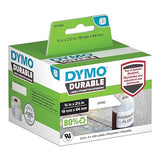 DYMO LW Durable Industrial Labels for LabelWriter Label Printers, White Poly, 3/4” x 2-1/2”, 2 Rolls of 450 (1933085)