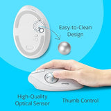 Kensington TB550 Wireless Trackball Mouse, Rechargeable Battery, Bluetooth(LE) & 2.4GHz Wireless Connections, Ergonomic Design, 4D Scroll Wheel, 128-bit AES Encryption, White-Silver (K72180WWVN) White/Silver
