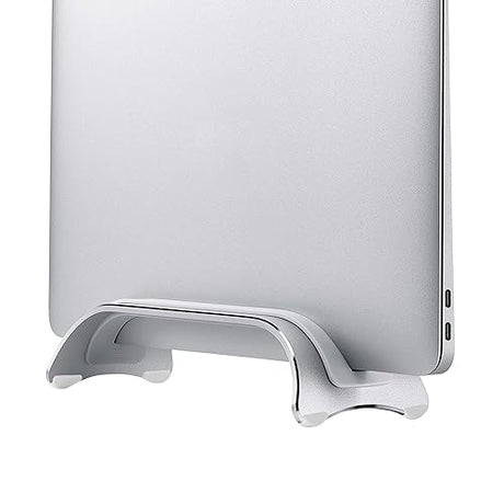 SIIG Aluminum Vertical Laptop Stand Holder, Desk Space Saving, Three Rubber Sizes 0.56, 0.64 & 0.72, Fits MacBook Pro, and Other Laptops to Organize Work & Home Office (CE-MT2R12-S2)