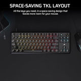CORSAIR K70 CORE TKL RGB Tenkeyless Mechanical Wired Gaming Keyboard – Pre-Lubed MLX Red v2 Linear Switches, SOCD, ABS Double-Shot Keycaps, Sound Dampening, 1000Hz Polling, QWERTY NA – Black
