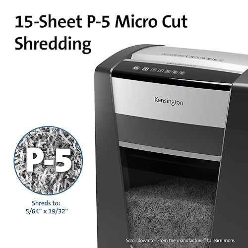 Kensington OfficeAssist Shredder M200-HS Anti-Jam Micro Cut (K52078AM) 8-gallon/300-sheet bin
