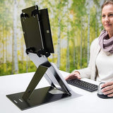 R-Go Riser Duo Tablet and Laptop Stand, 2 in 1 Dual Stand, Ergonomic, Ultra-Thin Aluminum, Adjustable Portable, for 10-22 MacBook/Air Pro/Dell XPS/Lenovo/Tablet, Support up to 11ibs, Black