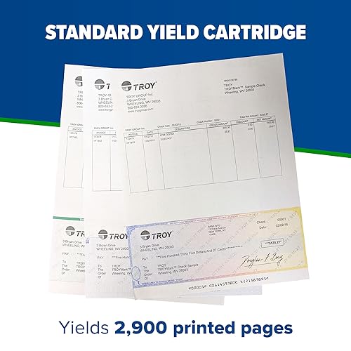TROY 4001/4101 MICR Toner Secure Standard Yield Cartridge, Check Printing, Coordinating HP Part Number: W1480A, Yields 2900 Pages